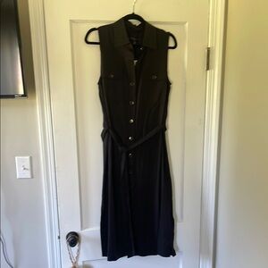 Banana Republic Factory Black Sleeveless Midi Dress